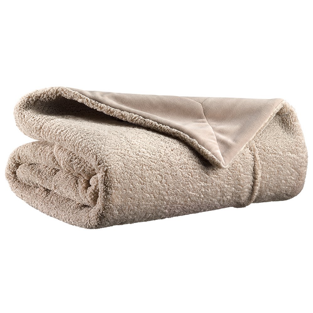 Plaid Barry Lin 130x160 en fausse fourrure, coloris gris
