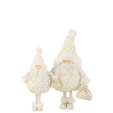 Sac Cadeau Père Noël en textile blanc, grand modèle, élégant et festif.