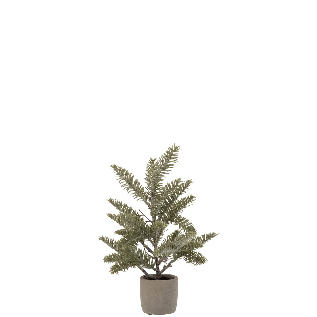 Branche artificielle J-Line en pot, vue de face avec feuillage vert
