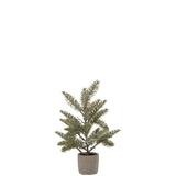 Branche artificielle J-Line en pot, vue de face avec feuillage vert