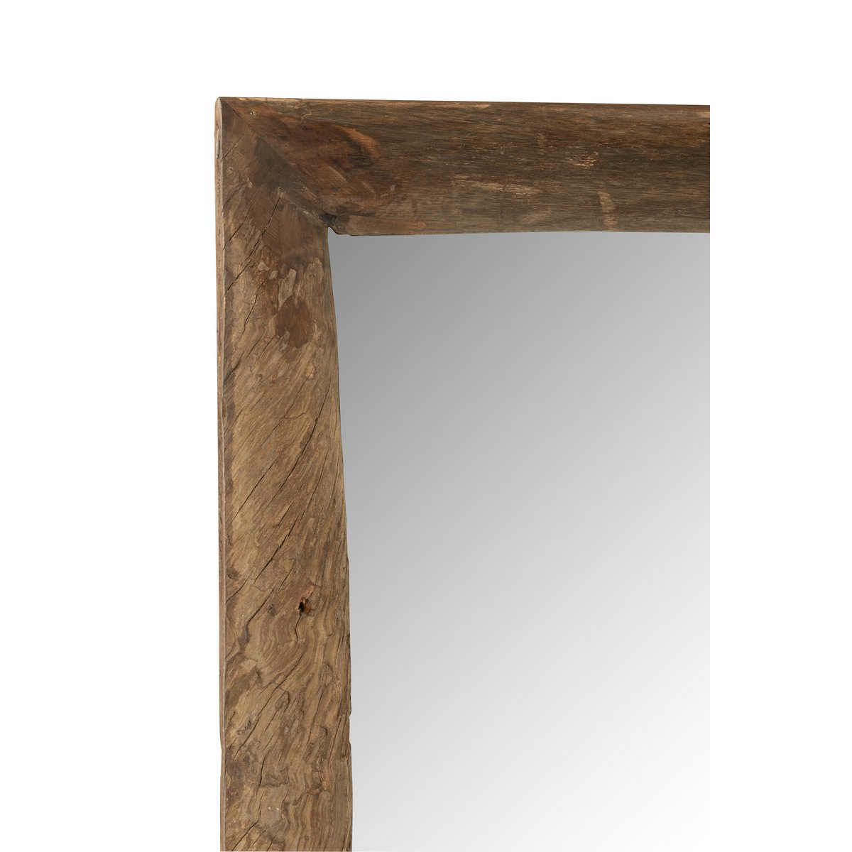 Miroir rectangle J-Line en bois marron, vue de face