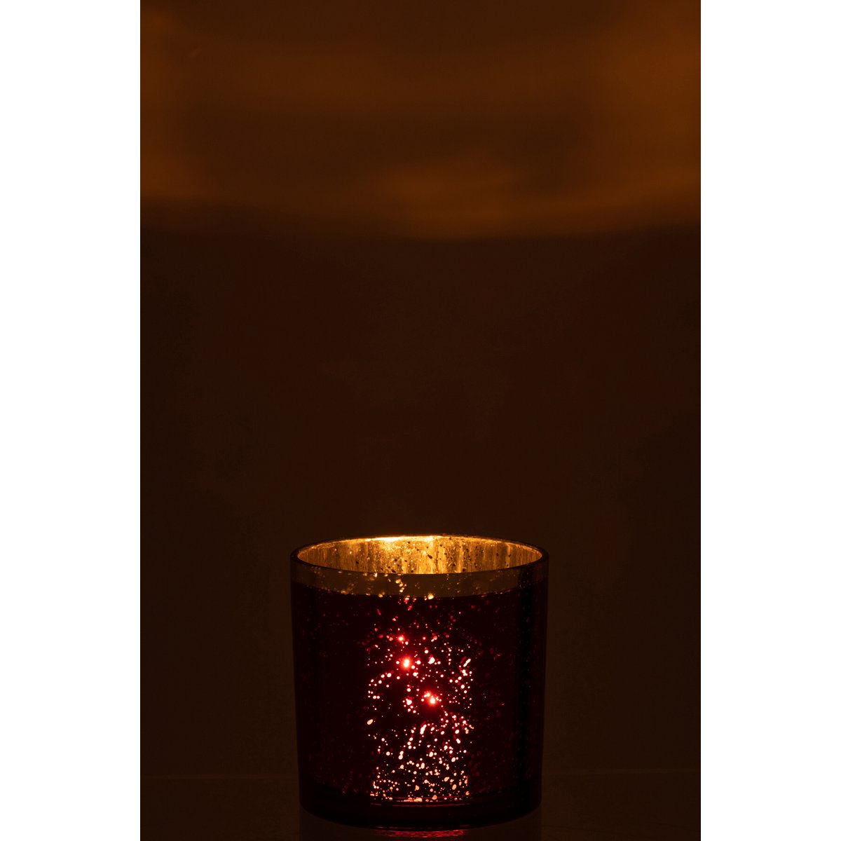 Lanterne J-Line Edge en verre or et rouge, détail du verre