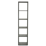 Étagère J-Line 6 niveaux en métal noir vue de face