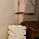 Lampe à poser côtelée rechargeable en métal gris