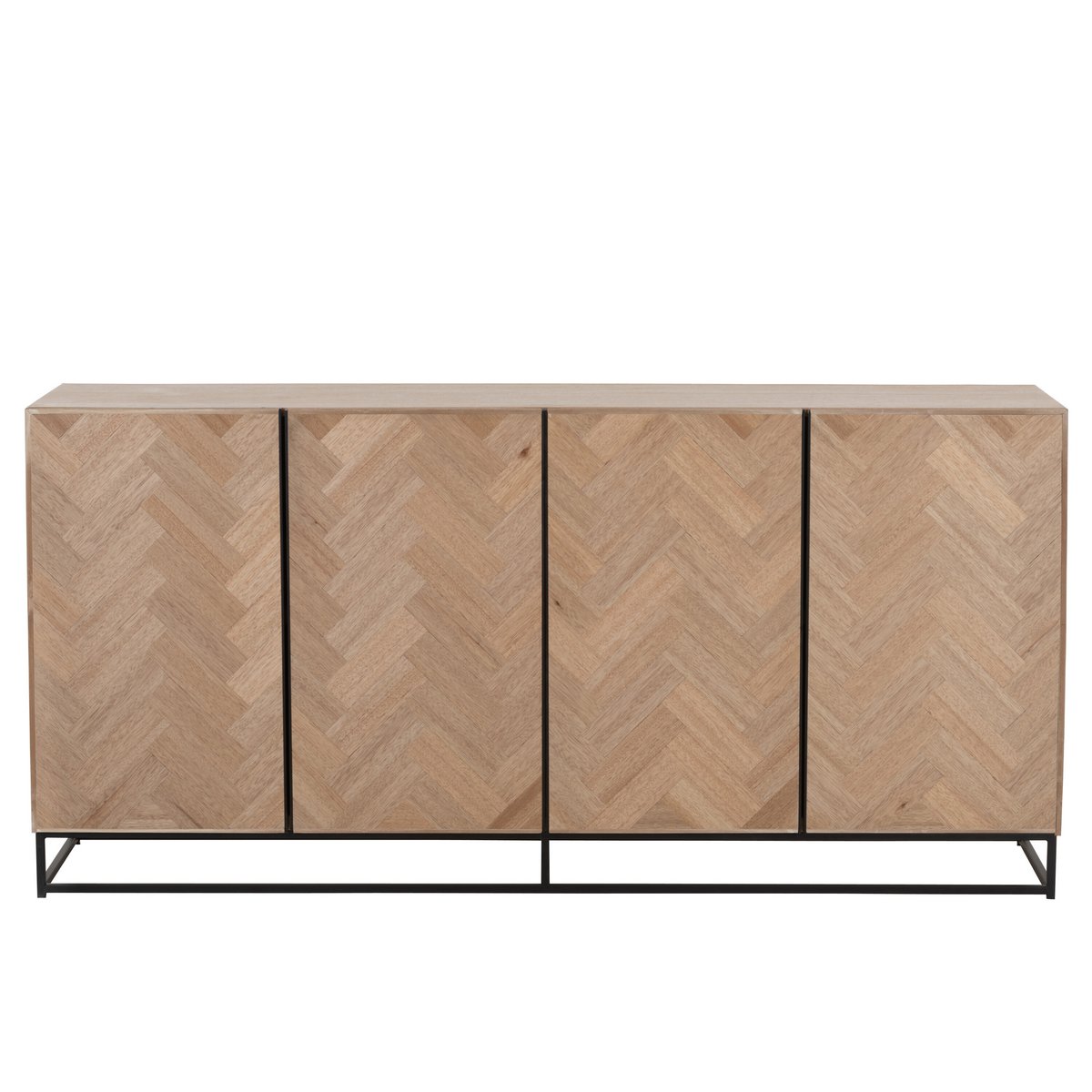 Buffet J-Line Zigzag en bois et métal avec quatre portes