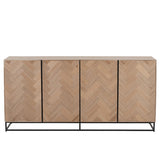 Buffet J-Line Zigzag en bois et métal avec quatre portes