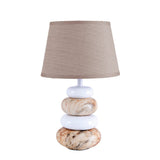 Lampe de table en céramique "Stoney", lampe de table en céramique en marron, avec douille E14, lampe de table pour salle à manger, salon, couloir ou bureau, ou comme lampe de chevet, 31 cm de haut