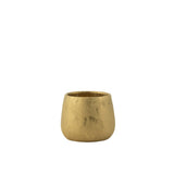 Pot de fleurs rond en céramique doré, petit modèle Ø17 cm