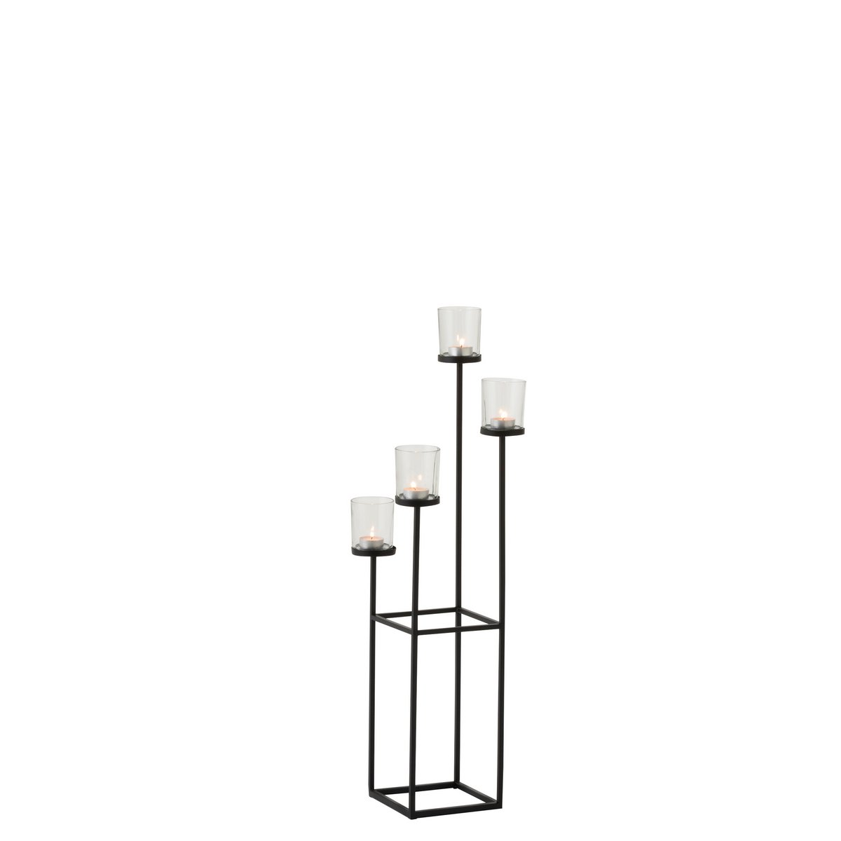 Bougeoir J-Line noir, détail du verre