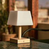 Lampe de table rechargeable en bois marron clair Tommy