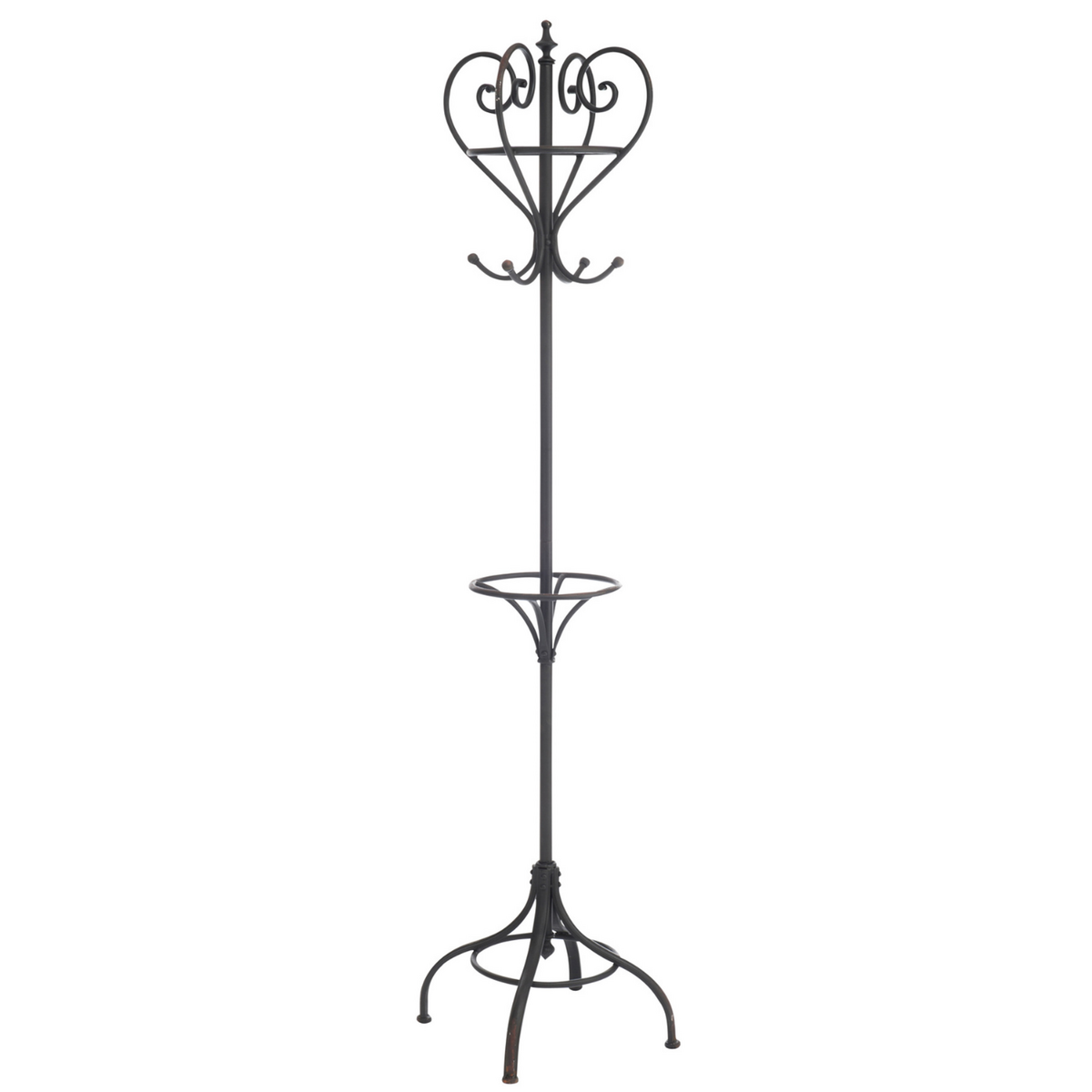 Porte-manteau rond en métal noir J-Line, vue d'ensemble