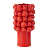 Vase J-Line Fraises en céramique rouge, ambiance décorative