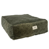 Coussin de sol en velours Violetta forêt foncée 65x65x25