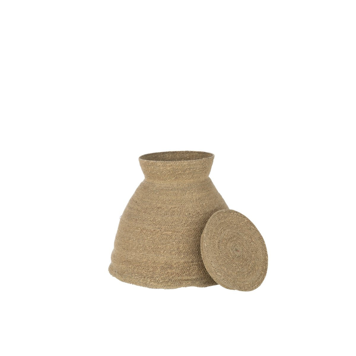 Panier Marie en jonc de mer naturel avec détails tressés