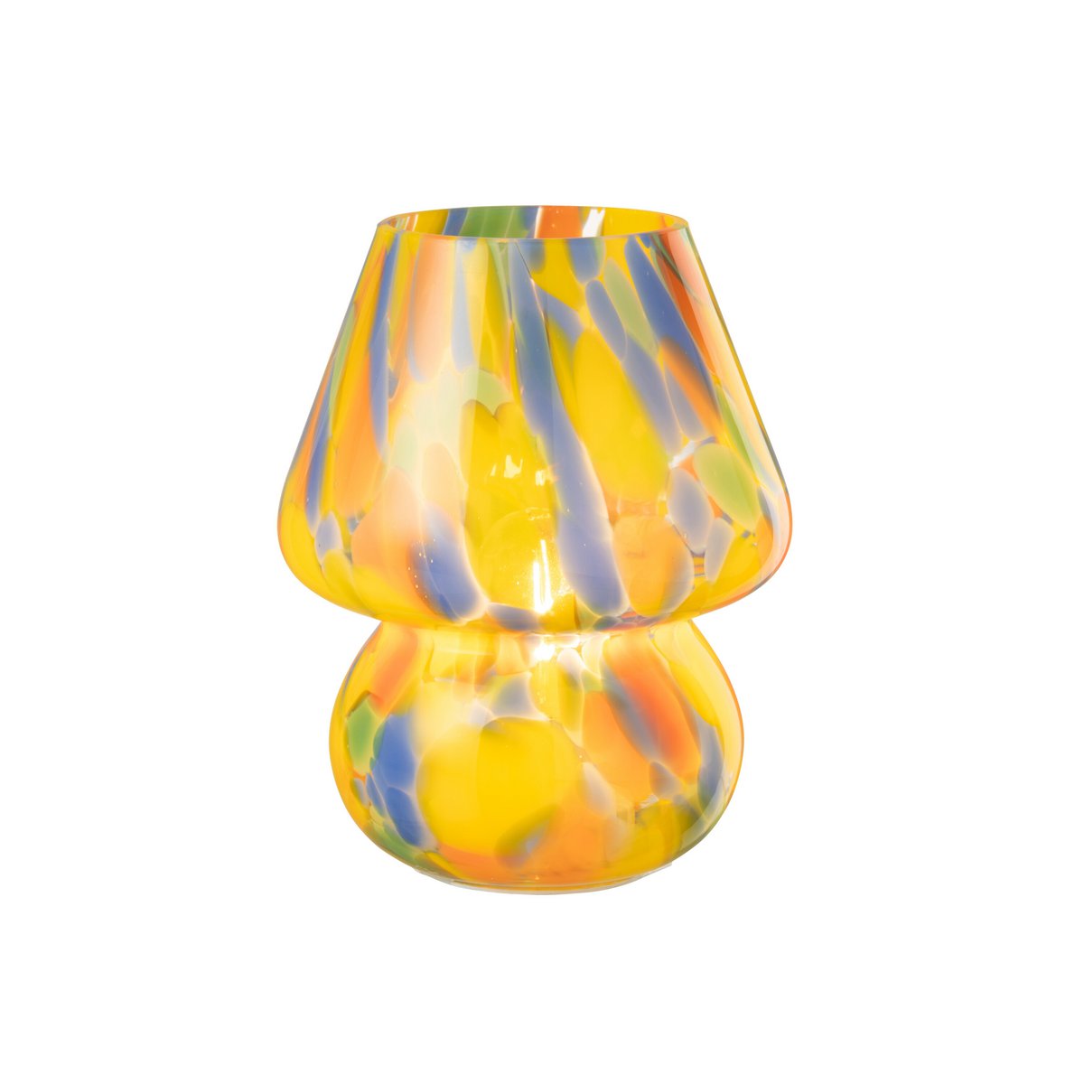 Lampe J-LIGNE RAI-COW en verre multicolore, vue de face