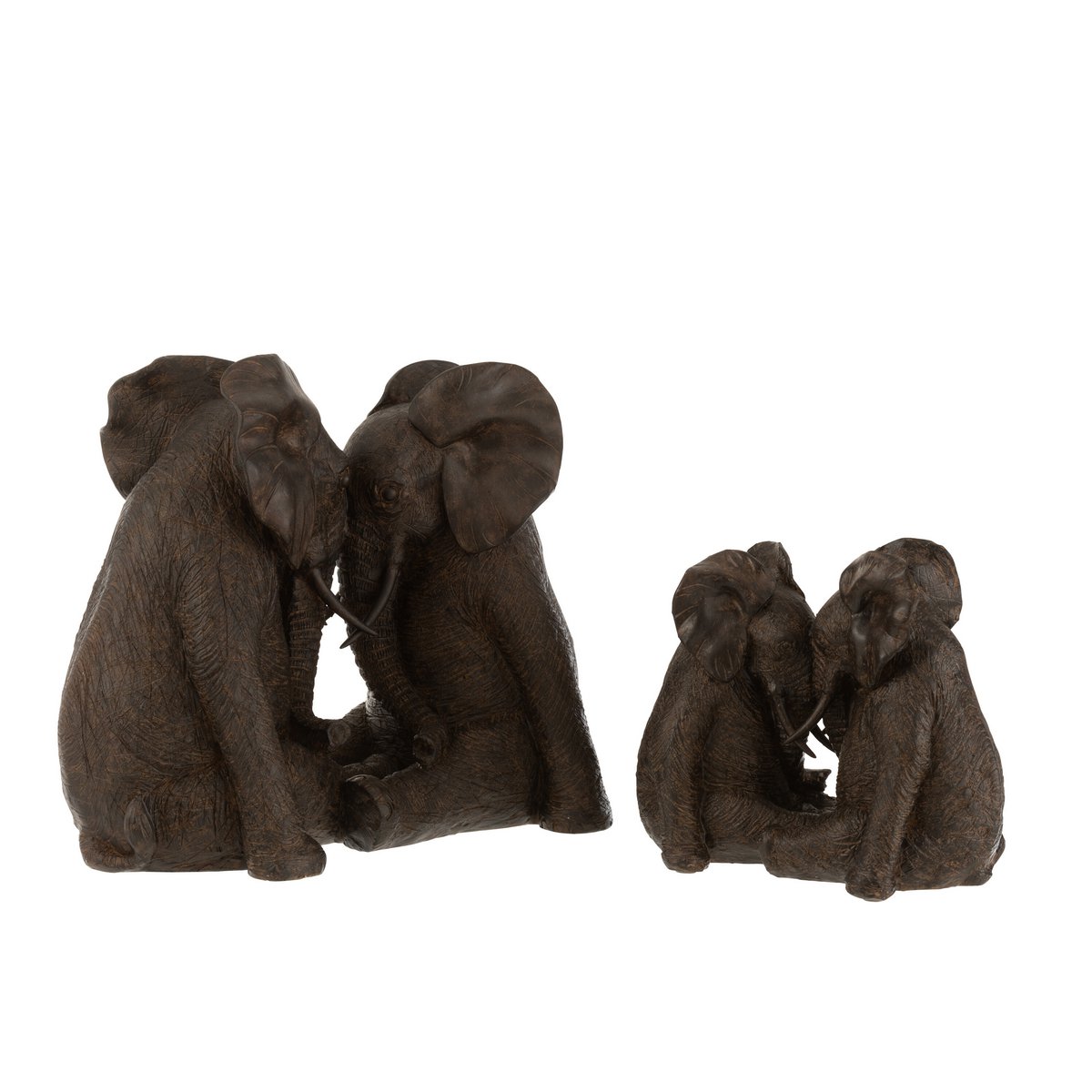Figure Couple Élément en polyresin marron foncé, vue de face
