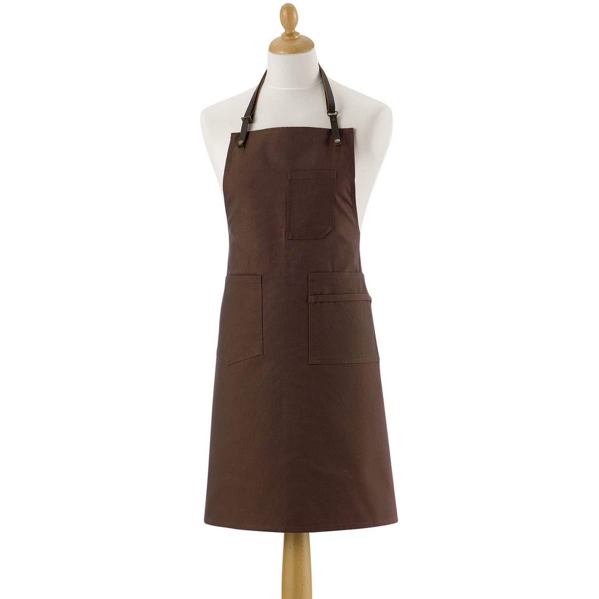 Tablier de cuisine Léo Café 70 x 90 en coton beige, élégant et pratique