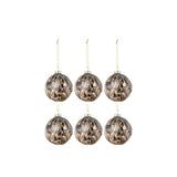 Boules de Noël J-Line en verre avec motifs noirs, bronzes et gris