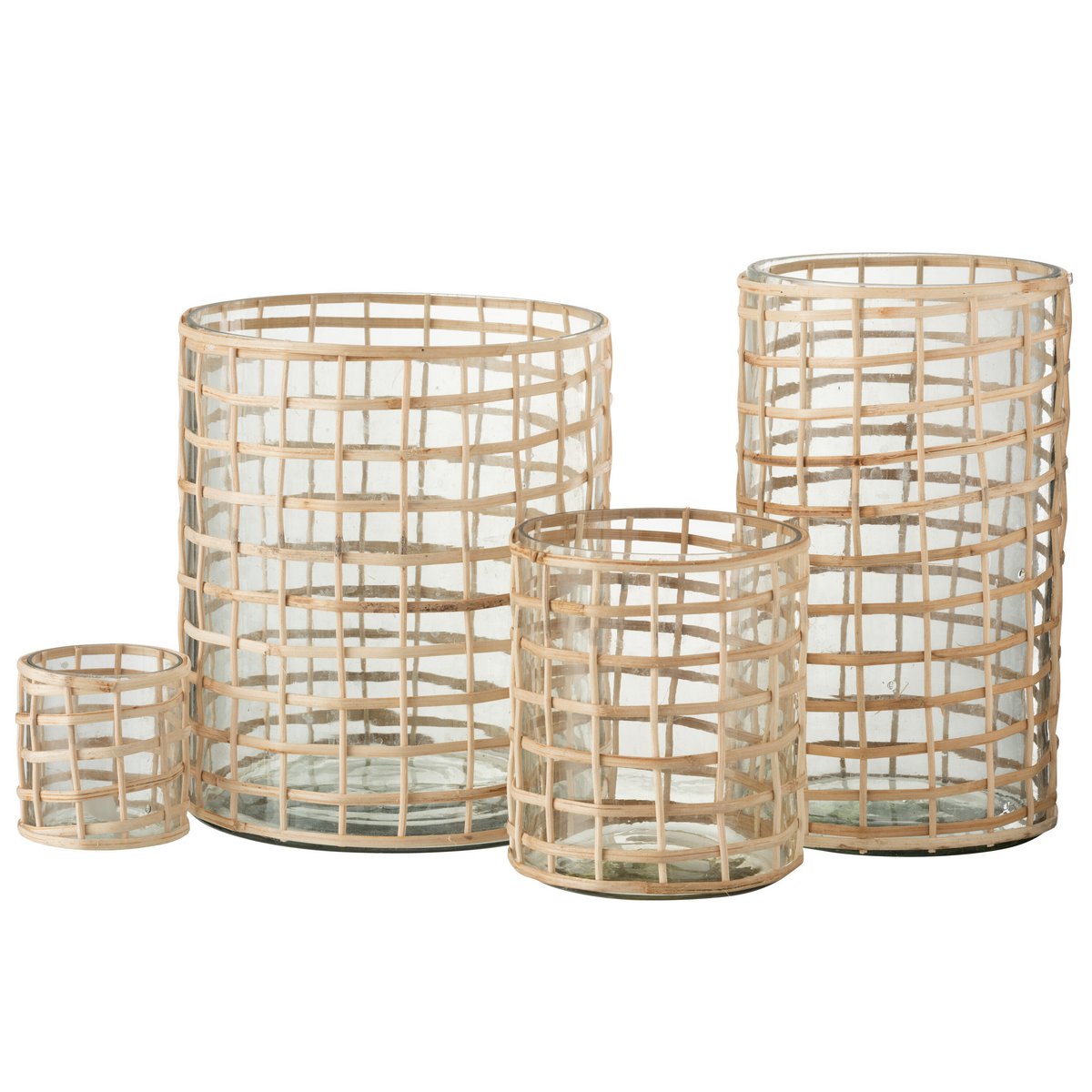 Lanterne J-Line Violet Breed sur une table en bois
