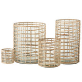 Lanterne J-Line Violet Breed sur une table en bois