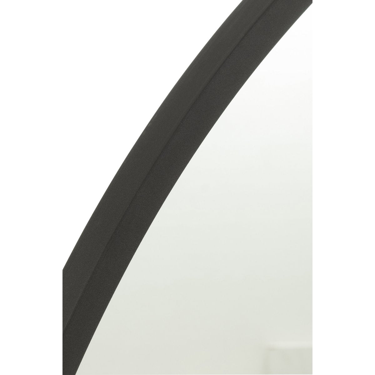 Miroir rond J-Line en métal noir, vue de face