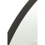 Miroir rond J-Line en métal noir, vue de face