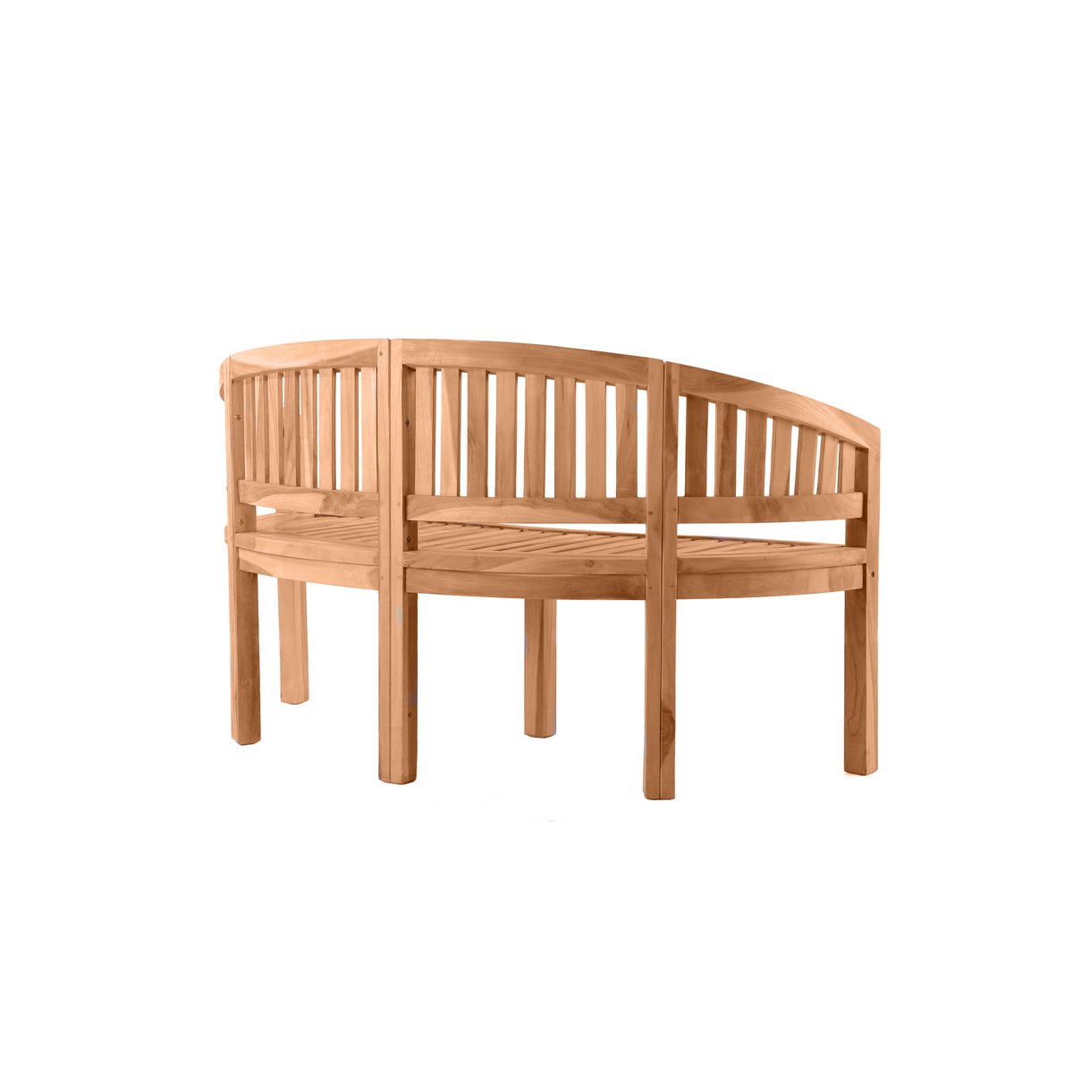 Détail du bois de teck du banc de jardin, élégant et robuste