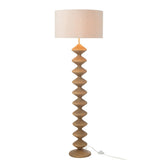 Lampadaire Caterpillar J-Line en bois naturel et gris, vue avant