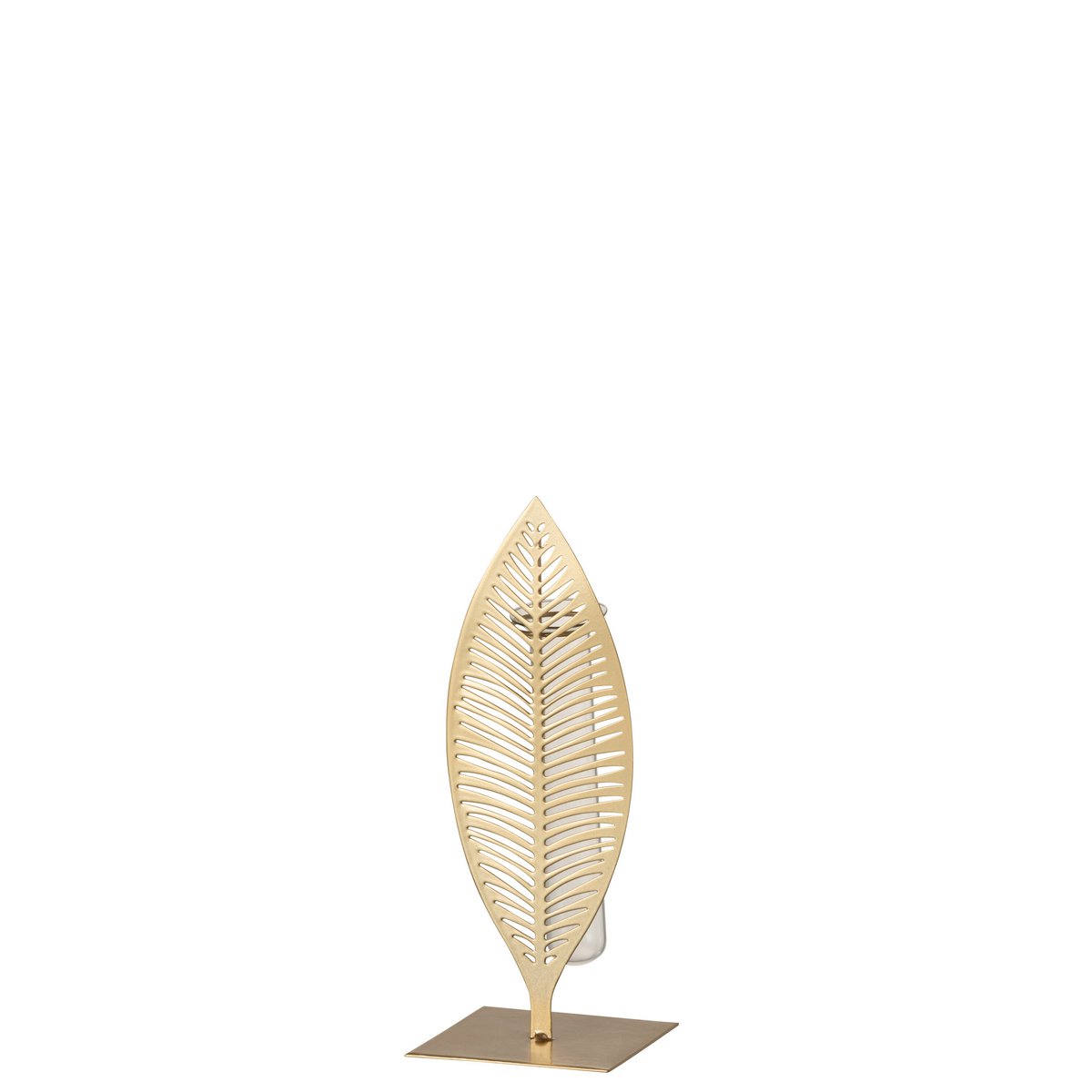 Vase J-Line, vue rapprochée du verre et métal
