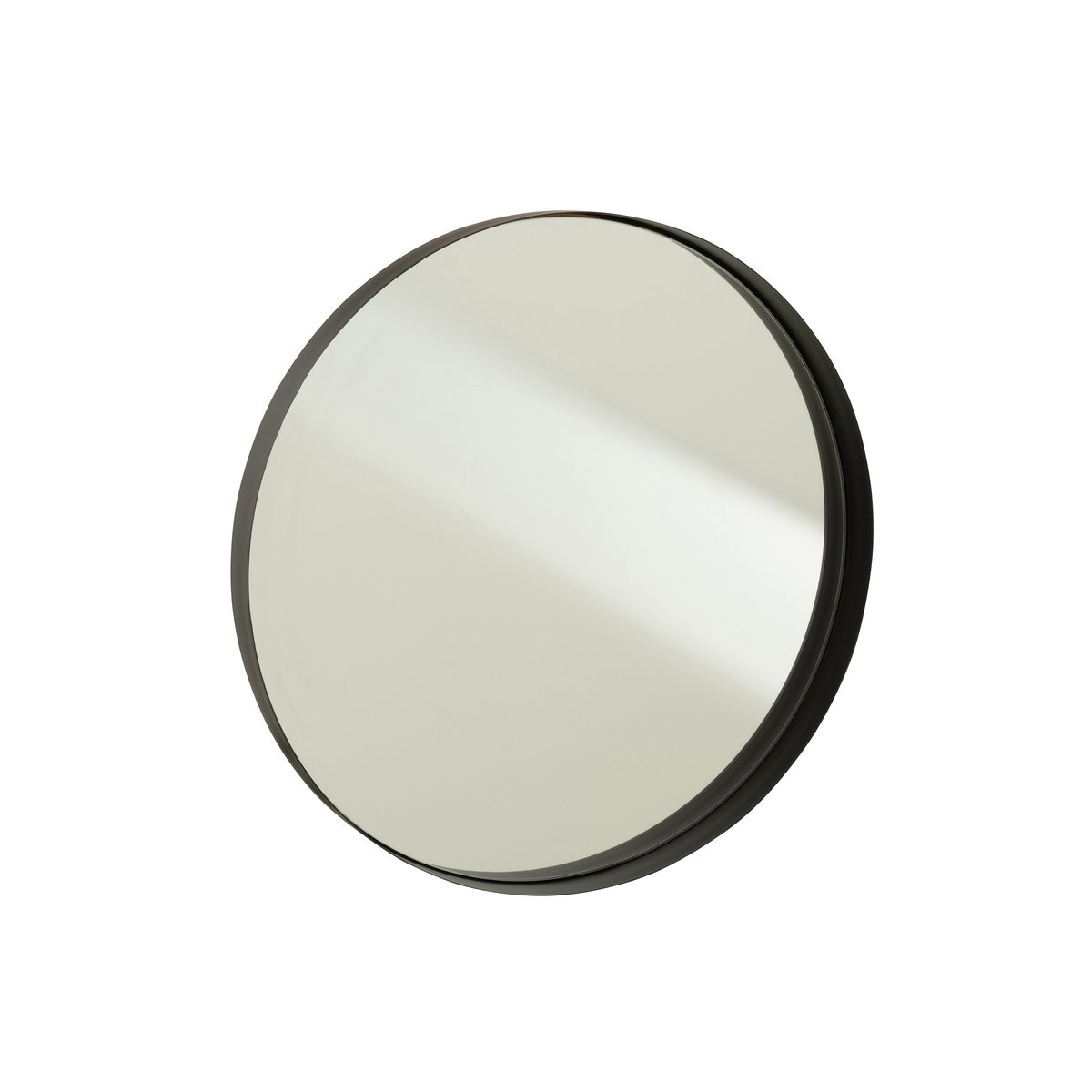 Miroir J-Line en métal noir de 50 cm de diamètre, vue de face