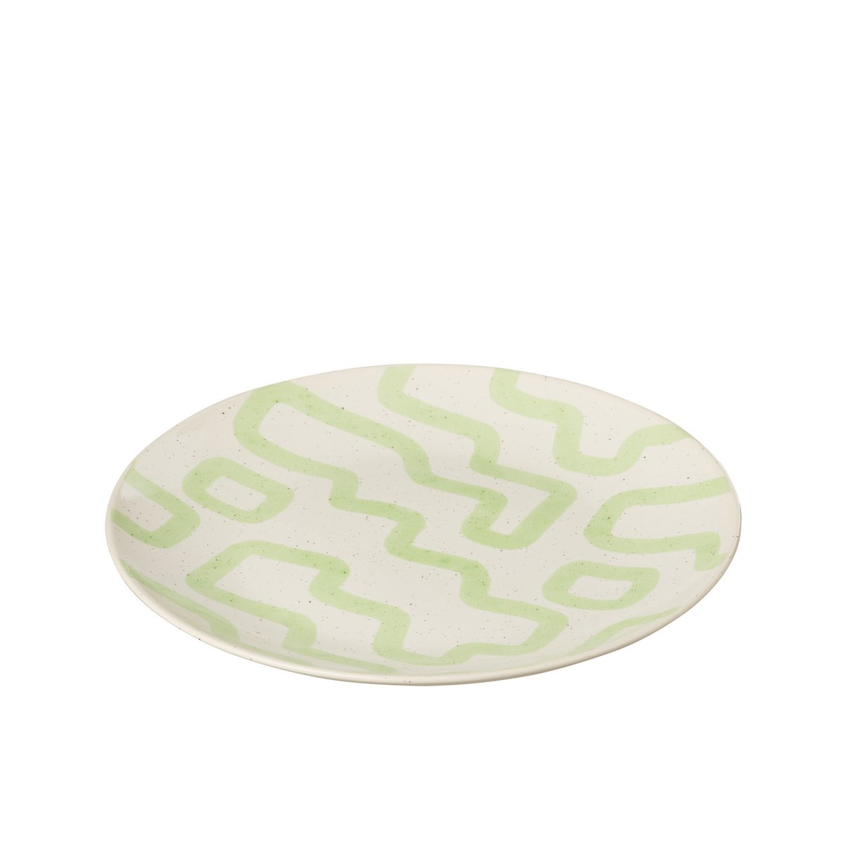 Assiette J-Line en porcelaine verte, vue de dessus