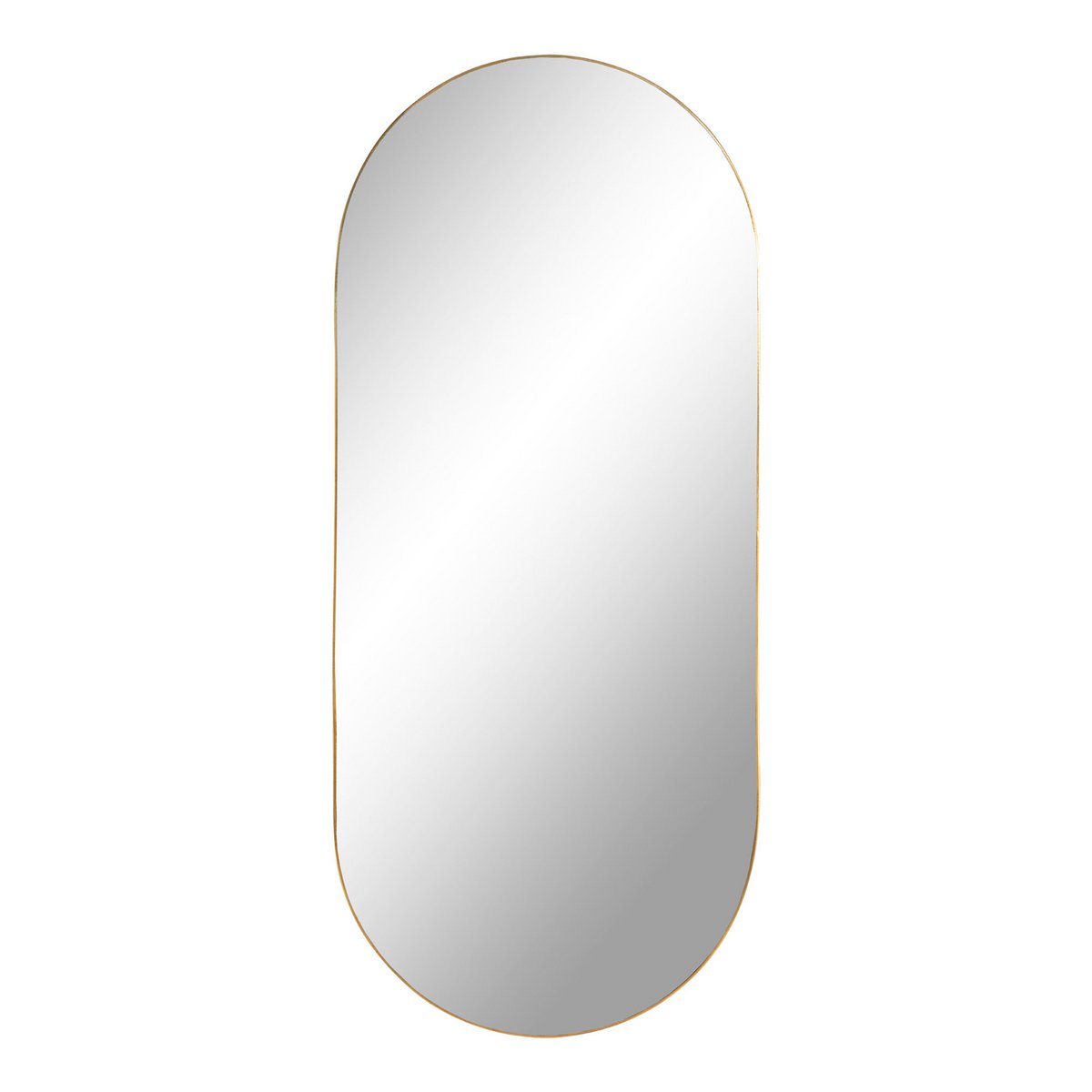 Miroir Jersey en laiton avec cadre en acier, vue de face