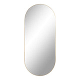 Miroir Jersey en laiton avec cadre en acier, vue de face