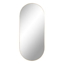 Miroir Jersey en laiton avec cadre en acier, vue de face