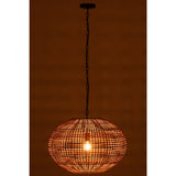 Détail du design en osier de la lampe à suspension J-Line