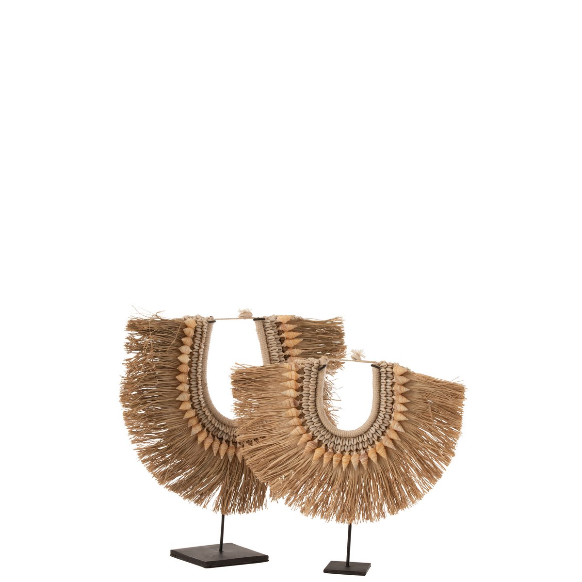 Collier de décoration J-Line en beige avec détails en pierre