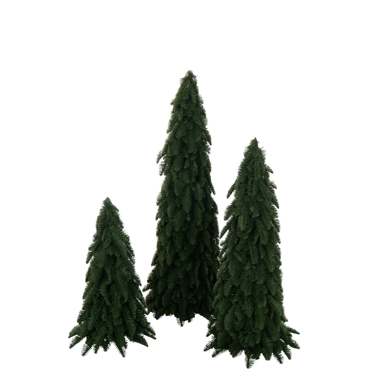 Détail du sapin de Noël J-Line, mettant en valeur sa couleur verte et son design classique.
