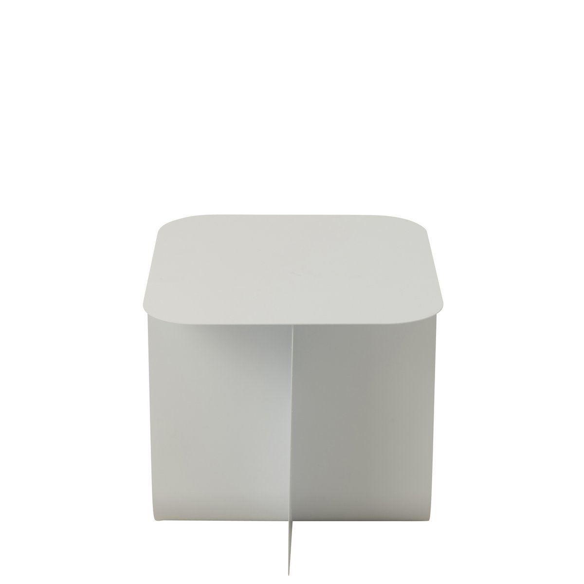 Table d'appoint J-Line Square en métal blanc avec des objets décoratifs