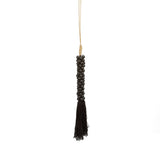 Les Perles en Bois avec Pompon en Coton - Noir