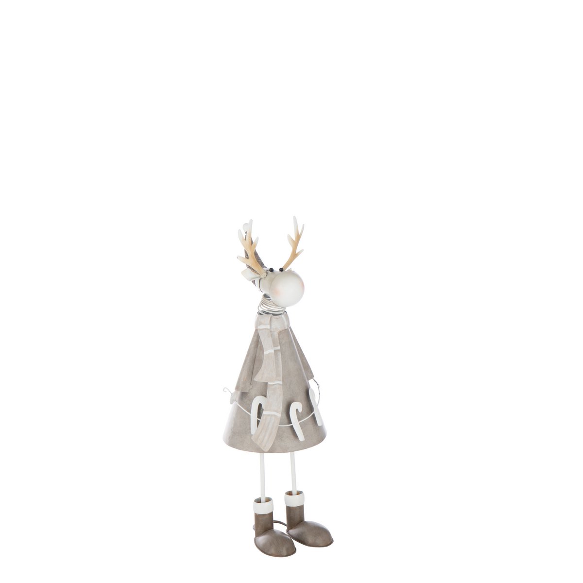 Figurine Renne Canne en bonbon J-Line - détail du métal gris