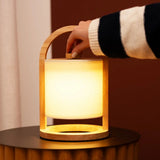 Lampe rechargeable en bois marron clair River
