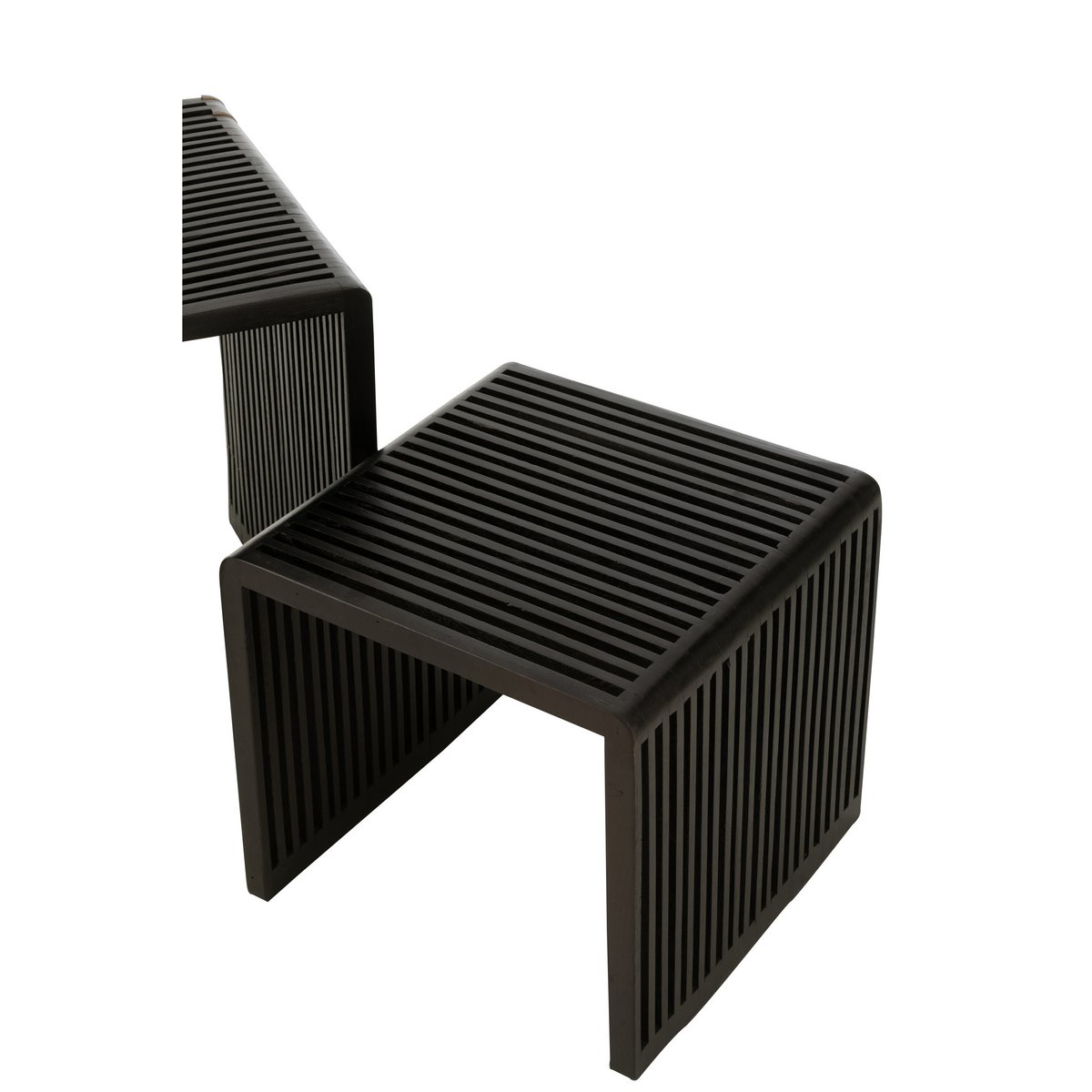 Table d'appoint J-Line Cube en bois noir - détail du matériau