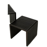 Table d'appoint J-Line Cube en bois noir - détail du matériau