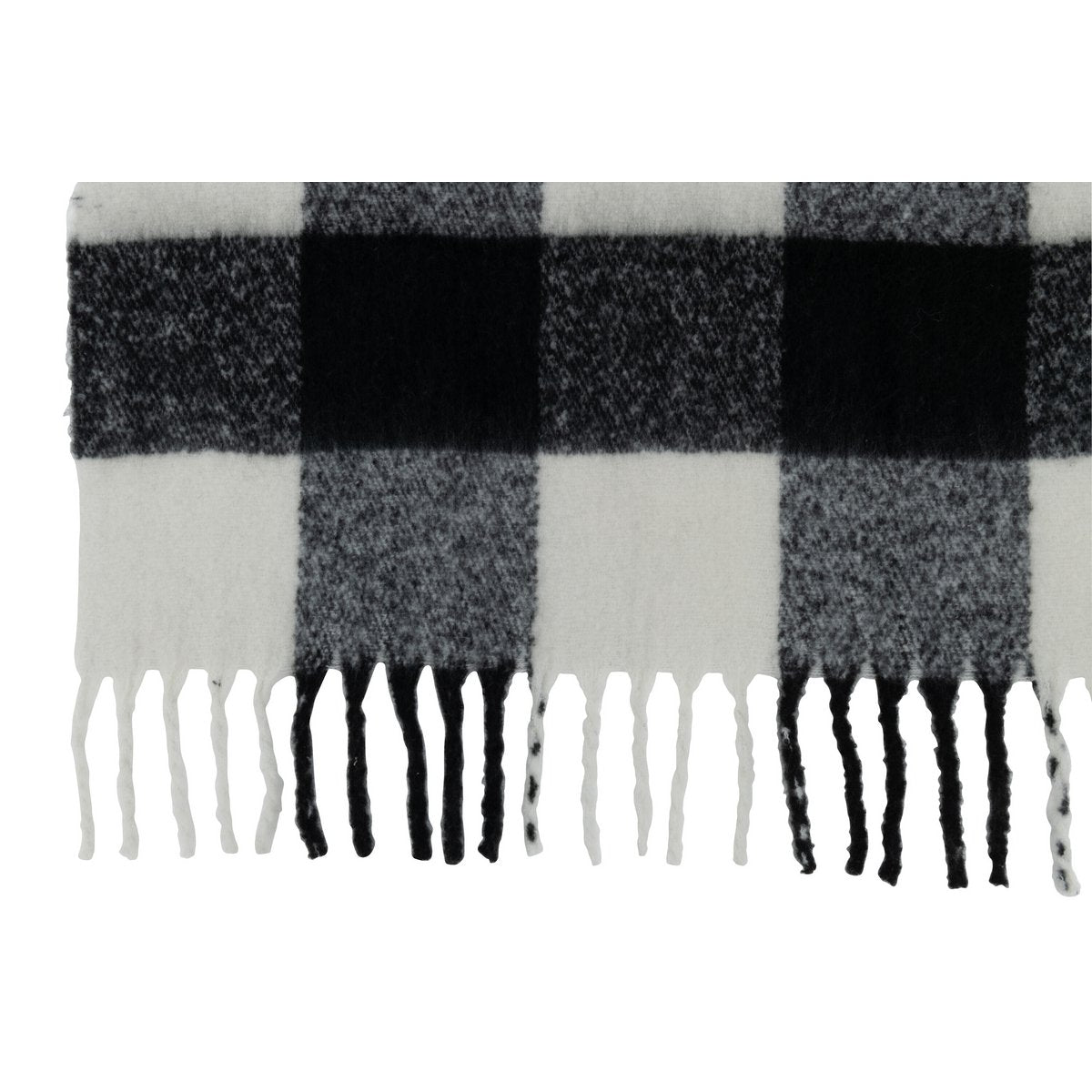 Détail du motif carreaux du plaid J-Line en polyester