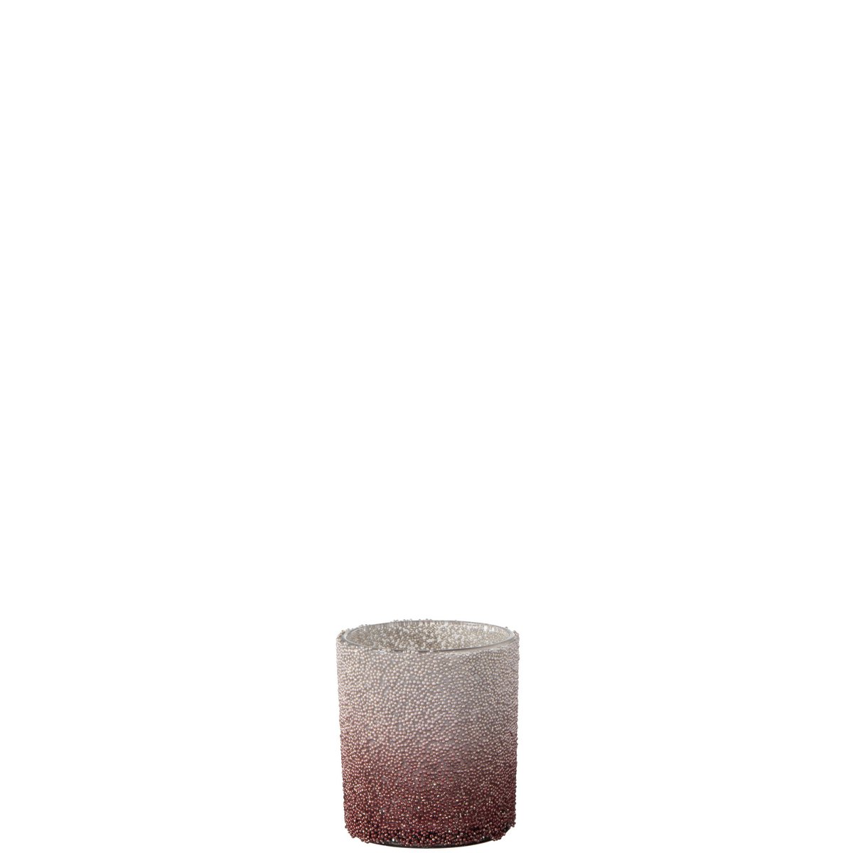 Lanterne J-Line Pearls en verre rouge et champagne vue de face