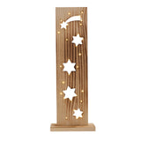 "Étoiles" en bois de bois à LED, en bois naturel avec des LED fixes, décoration de Noël pour l'extérieur