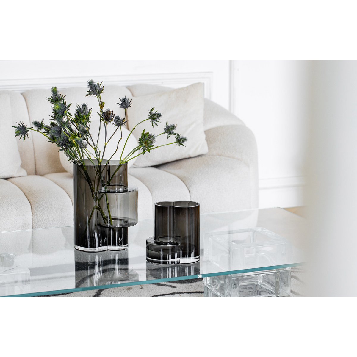 Vase en verre FUSION 20 Gris - Design innovant et élégant
