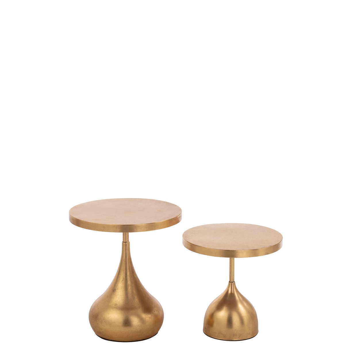 Table d'appoint J-Line Drop en métal doré, vue de face