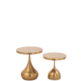 Table d'appoint J-Line Drop en métal doré, vue de face