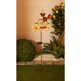 Brochette de terre solaire LED Brown H: 88 cm, pour l'extérieur, la brochette de terre en métal et en plastique en marron, avec LED intégrée